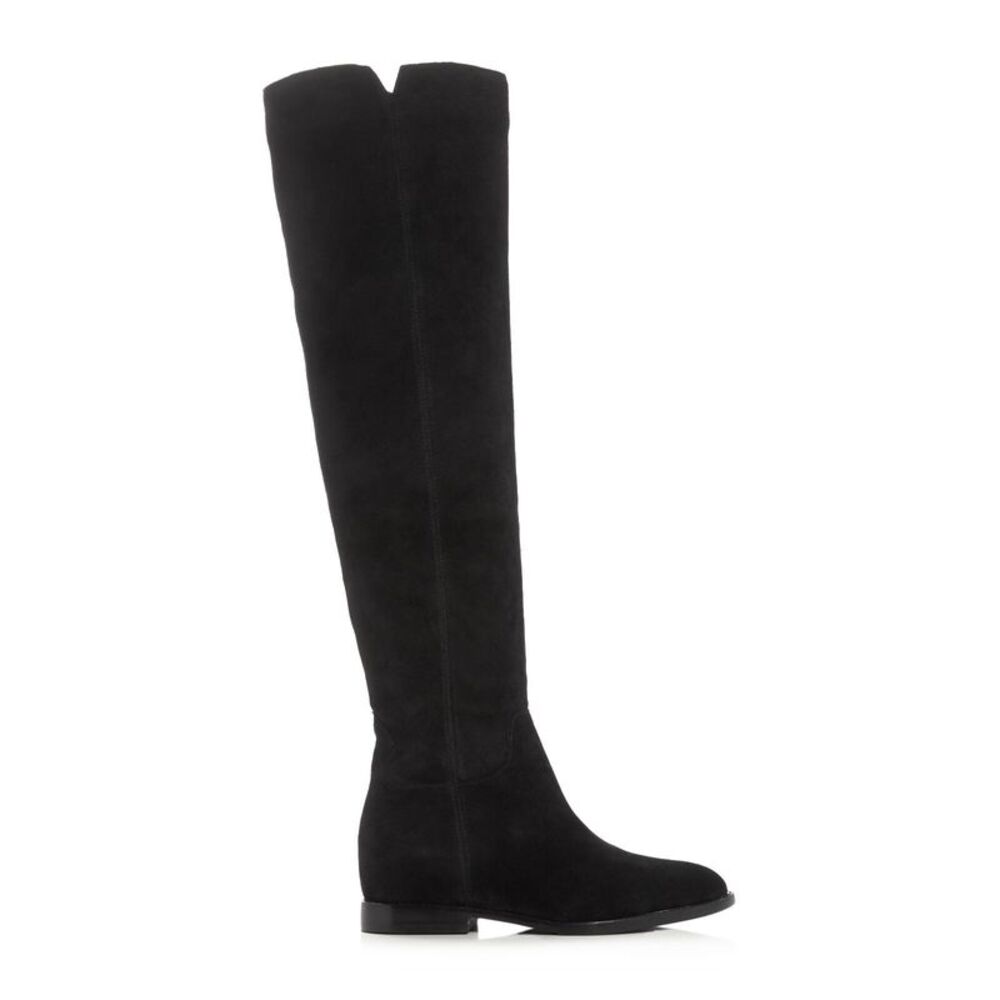 ASH Womens Black Hidden Heel Jess Almond Toe Wedge Zip-Up Leather Dress Boots 35